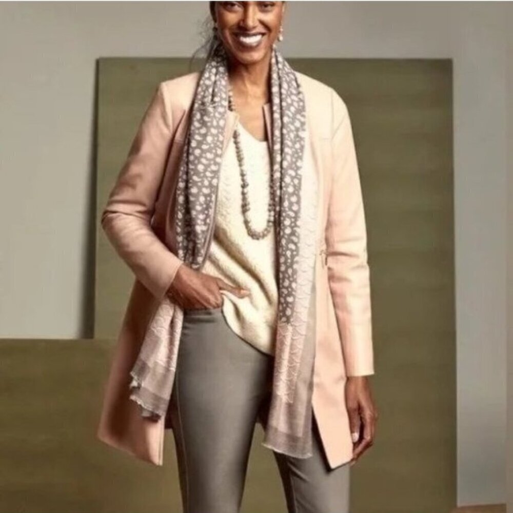 NWOT Chico's Pink Vegan Leather Seamed Topper Jacket - Picture 1 of 3